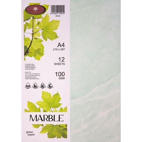 Direct Paper Marble Paper 100gsm 12 Pack Green A4