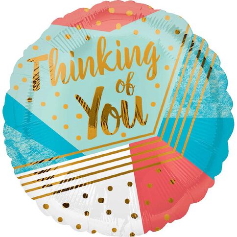 Anagram Thinking of You Geometic Foil Balloon Standard 17in