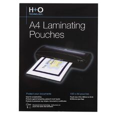 H+O Hot Laminating Pouch 80 Microns 100 Pack A4