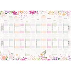 WS 2026 Wall Planner 1000x700mm Flower Pink