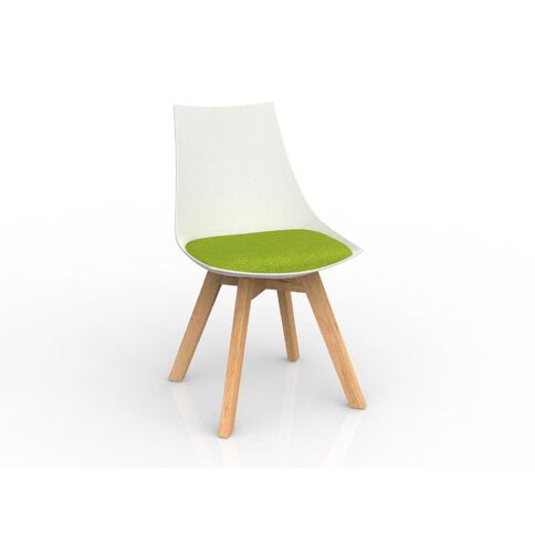 Luna White Avacado Oak Base Chair Green Mid