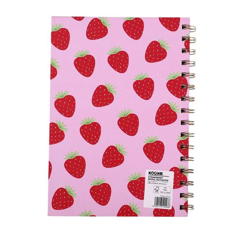 Kookie Strawberry Spiral Notebook A5