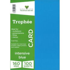 Trophee Card 160gsm Intensive Blue A4 100 Pack