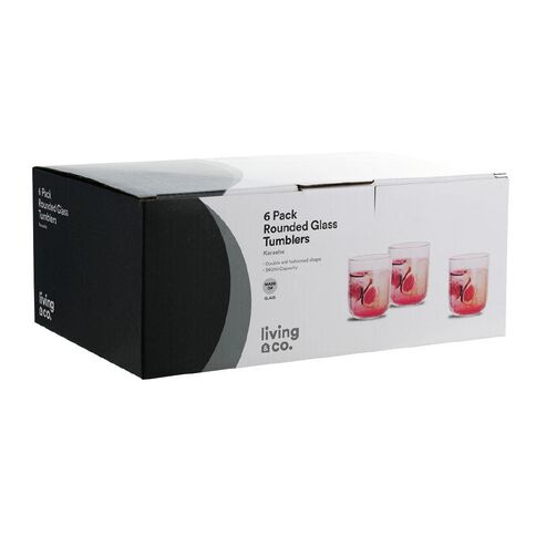 Living & Co Rounded Double Old Fashion Glass 6 Pack 340ml