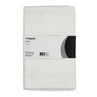 Living & Co Plain Napkin 4 Pack White 43cm x 43cm