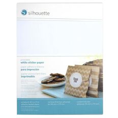 Silhouette Printable Sticker Paper White 8.5 x 11 inch 8 Sheets