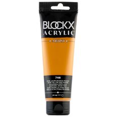 BLOCKX Acrylic Tube 120ml Yellow Ochre Shade Red Red
