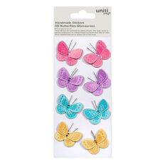 Handmade Sticker Glamorous Butterflies Citrus Orchid 8pc
