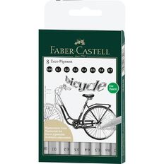Faber-Castell Ecco Pigment Fibre Tip Pen Black Black 8 Pack