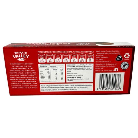 Waikato Valley Chocolates Milk Scorched Almonds Chocolate 200g