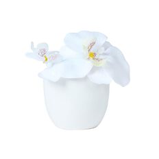 Living & Co Artificial Mini Orchid in Pot White