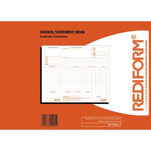 Rediform Invoice Book Rtinv2 Duplicate 50 Sets Red Mid