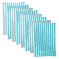 Living & Co Dobby Tea Towel Set Stripe Multi-Coloured 8 Pack