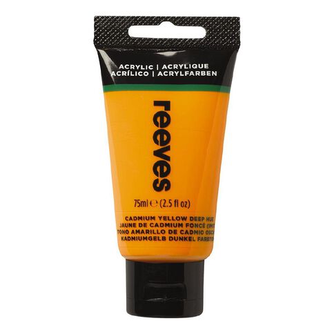 Reeves Fine Acrylic Paint Cadmium Deep Yellow 75ml