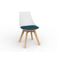 Luna White Deep Oak Base Chair Blue Mid
