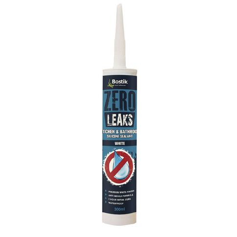 Bostik Zero Leaks Kitchen & Bathroom Silicone Sealant Cartridge 300ml