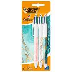 Bic 4 Colour Marble Pen 3 Pack