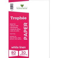 Trophee Paper 80gsm Linen White A4 30 Pack