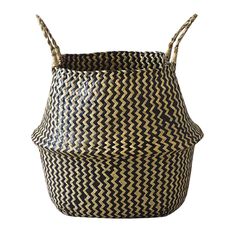 Living & Co Seagrass Belly Basket Zig Zag Multi-Coloured
