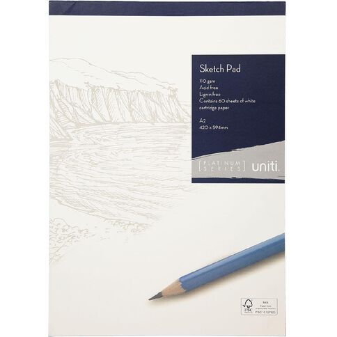 Uniti Platinum Sketch Pad 110gsm A2 60 sheets