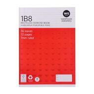 WS Exercise Book 1B8 7mm Ruled 36 Leaf Red Mid
