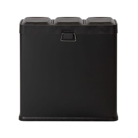 Living & Co 3 Pedal Bin Black 60L