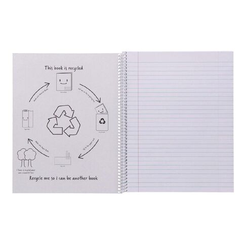 WS Exercise Book 8B4 7mm Ruled Spiral 50 Leaf Wiro Red Mid