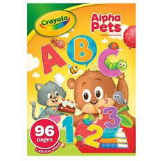 Crayola 96 Page Coloring Book with Stickers Alpha Pets