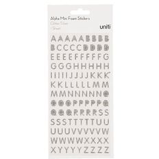 Uniti Alphabet Foam Stickers Mini Glitter Silver