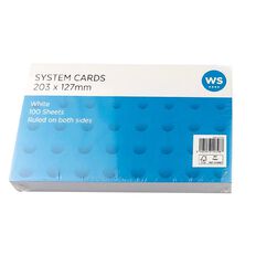 WS Systems Card 100 Pack 203mm x 176mm White