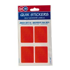Quik Stik Labels Mr3545 28 Pack Fluoro Red