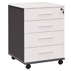 Workspace Office Brand Mobile 4 Drawer White