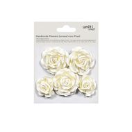Handmade Flowers Lorena Ivory Pearl Approx 3-5cm 5pc