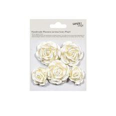 Handmade Flowers Lorena Ivory Pearl Approx 3-5cm 5pc