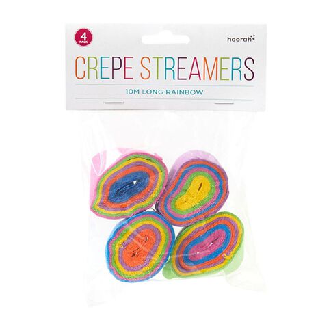 Meteor Crepe Streamers Rainbow 4 Pack