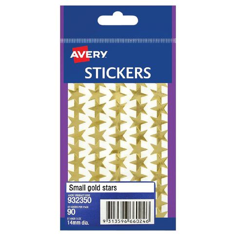 Avery Star Stickers Gold 14mm 90 Labels