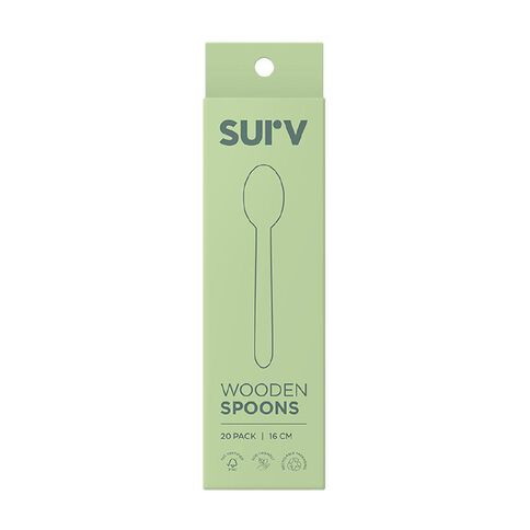 SURV. Wooden Spoons Natural 20 Pack