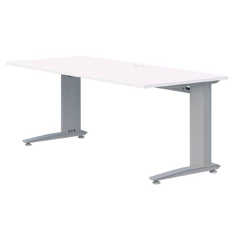 Accent Quick Ship Fixed Height Desk Silver/Snow 1800 x 800