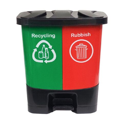 Living & Co Dual Compartment Bin Black 40L