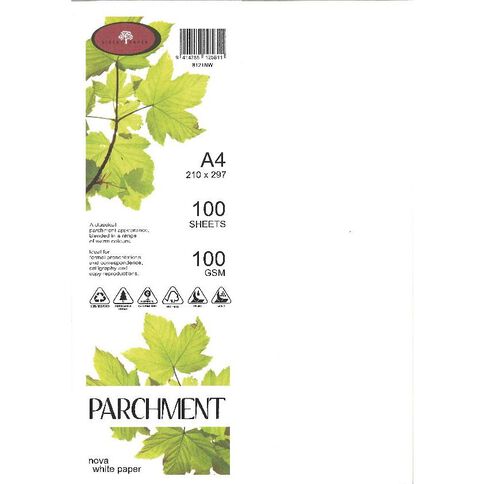 Direct Paper Parchment Paper 100gsm Nova A4 100 Pack