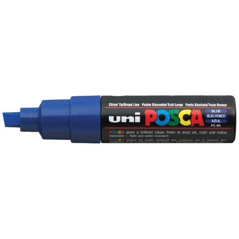 Uni Posca Marker 8.0mm Chisel Blue