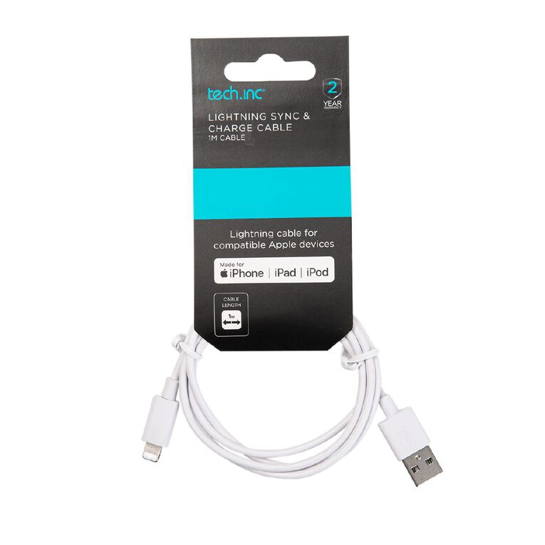 Tech.Inc Lightning Sync & Charge Cable 1M White