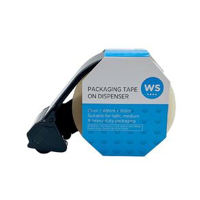 WS Packaging Tape On Dispenser Clear 48mm X 100m