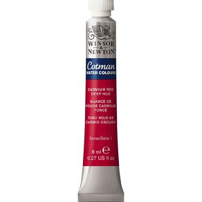 Winsor & Newton Cotman Watercolour Paint 8ml Cadmium Red Deep Hue