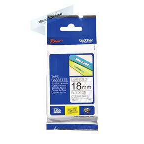 Brother TZE141 Label Tape Black On Clear 18mm