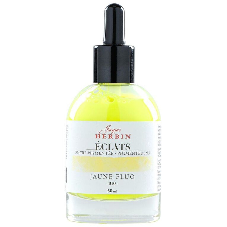 Jacques Herbin Eclats Pigmented Ink Fluoro Yellow 50ml