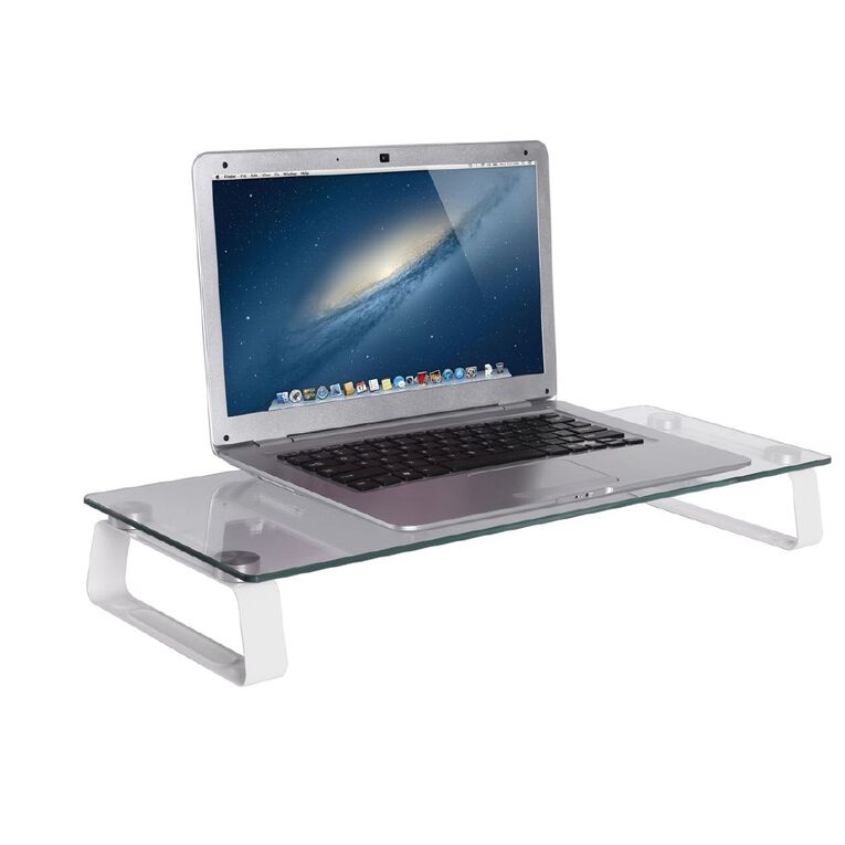 Bracom Universal Tabletop Monitor Riser Glass Top