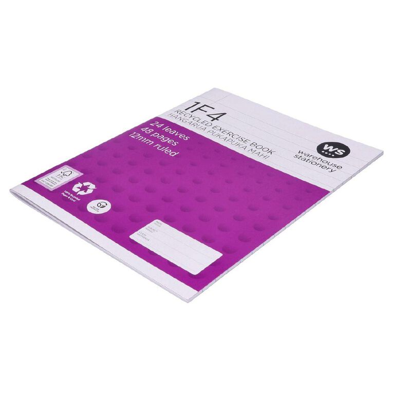 WS Exercise Book 1F4 12mm 24 Leaf Purple