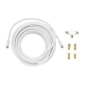 Tech.Inc TV Aerial Expansion Pack with 2-Way Splitter Adapters Cable 10m