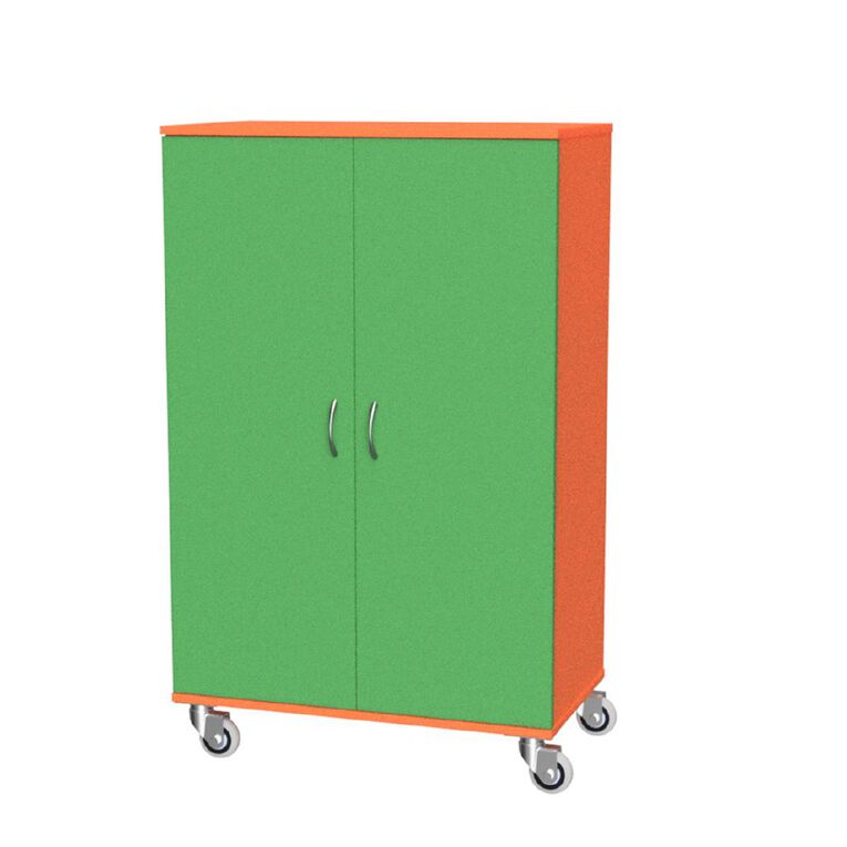 Zealand Cupboard Mobile Locking Orange/Green 800mm x 450mm x 1200mm